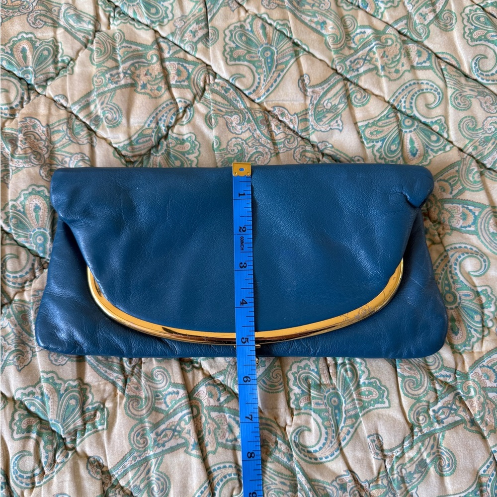 Blue Clutch with Gold